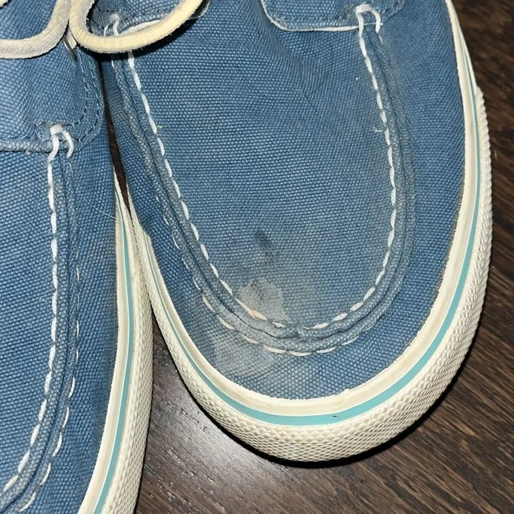Sperry Topsider Halyard blue chambray sailboat canvas boat yacht deck shoes 10